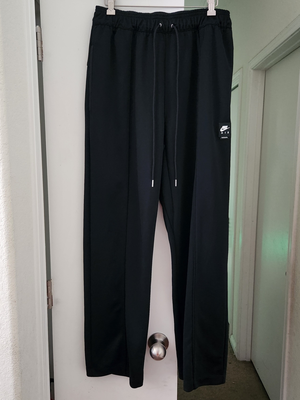 Nike Air Men's Black Track Pants M Elastic Waist Drawstring Gym Sweat Pants